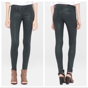 Rag & Bone- coated skinny jeans, green, 25